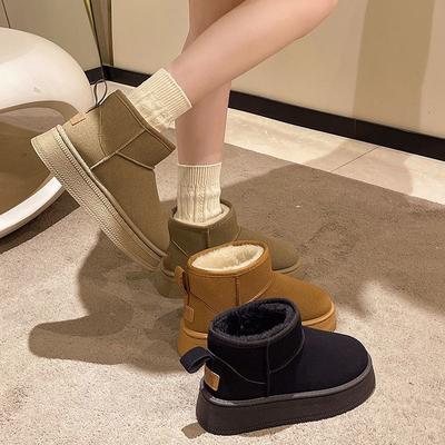 Простые повседневные сноубутсы на толстой подошве для детей 2025 осень-зима новая модная универсальная и удобная женская обувь для снега