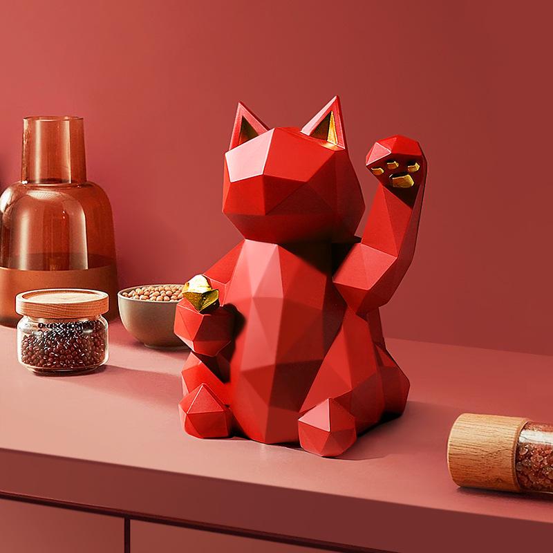 Fortune Cat Resin Craft for Home or Store Decoration