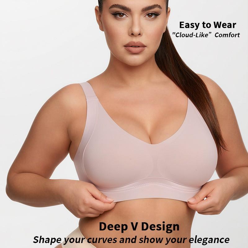 Plus Size Seamless Bra Women No Underwire Comfort Jelly Gel Full Cup Support