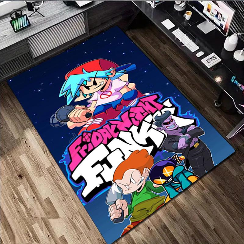 Friday Night Funkin' Logo Home carpet Office Decorative Carpet For Living Room Bedroom Door Mat Floor Rug Computer Chair Area Rug