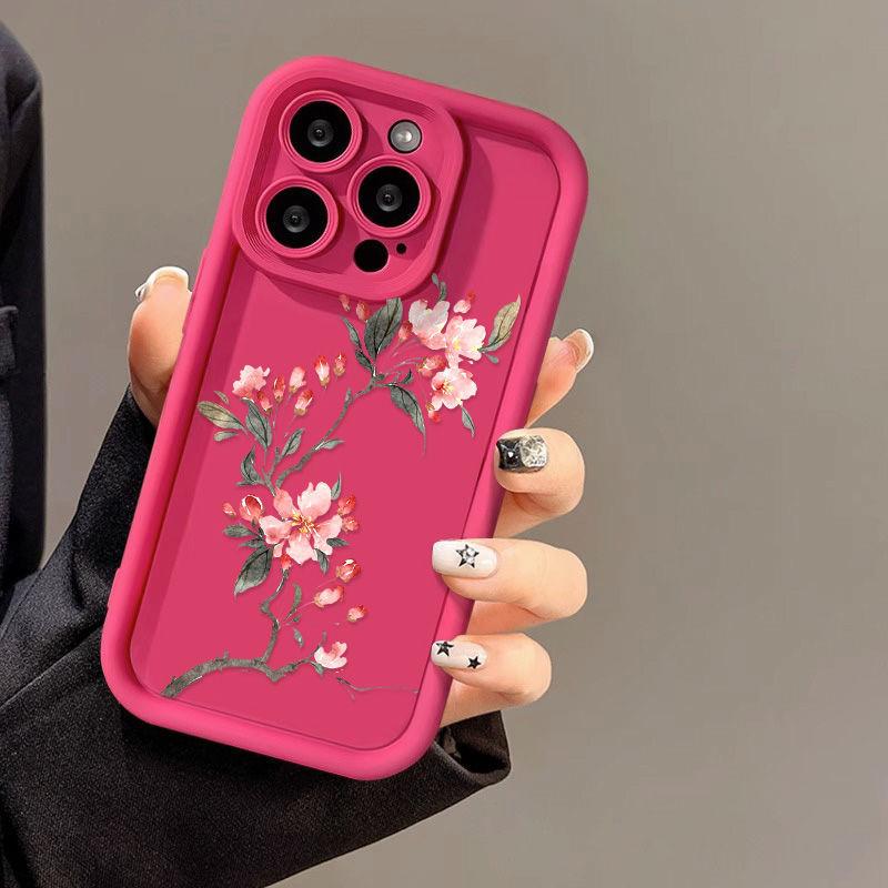 Красивый цветок персика подходит для чехла мобильного телефона iPhone17ProMax 14 Apple 13 матовый 12/15 поколение xsmax