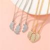 3pcs Heart Puzzle Friendship Necklace Set Symbolizing Portable Bonding for Trendy Women and Fashion Enthusiasts