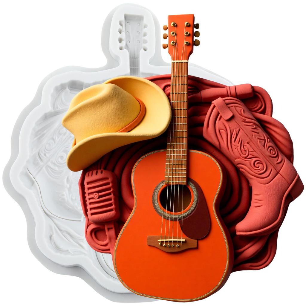 Силиконовые формы Музыкальная нота Гитара Цветок Виолончель Форма для мастики Инструменты для украшения торта Топпер для кекса Конфеты Смола Глина Шоколад Форма для ганаша