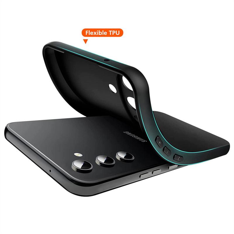 Тонкий черный матовый мягкий силиконовый чехол для телефона TPU для Samsung Galaxy A06 A16 A14 A24 A34 A54 5G A15 A25 A35 A55 5G Redmi 14C 12c 13C Note 14 13 Pro+