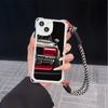 Ae78 Fashion Car Pattern Design Art Soft Phone Cases for iPhone 16 15 14 13 12 11 Pro Max 7 8 XR with Wrist Strap Lanyard Corner Protection Back Cover