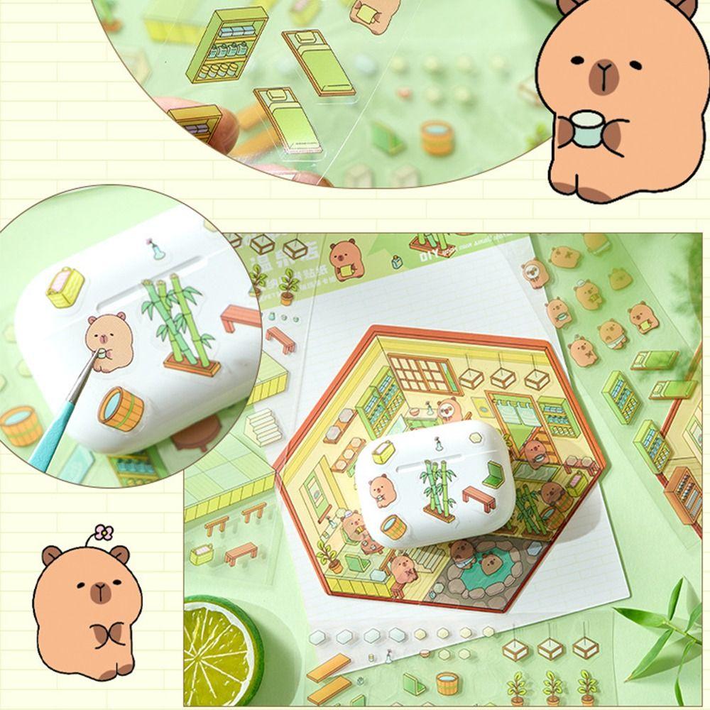 3D Миниатюрная сцена 3D Наклейки Наклейка для ноутбука Капибара Новые наклейки для ландшафтного дизайна