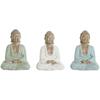 Decorative Figurine - HOME ESPRIT - Oriental Buddha - Multicolor - 3 Units - 10.5 X 14 X 18.5 Cm