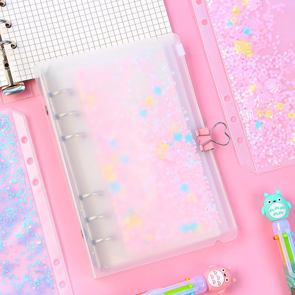 Прозрачный держатель для карт из ПВХ с сумкой для документов на молнии с 6 отверстиями для сумки A5 A6, аксессуары для дневника и планировщика