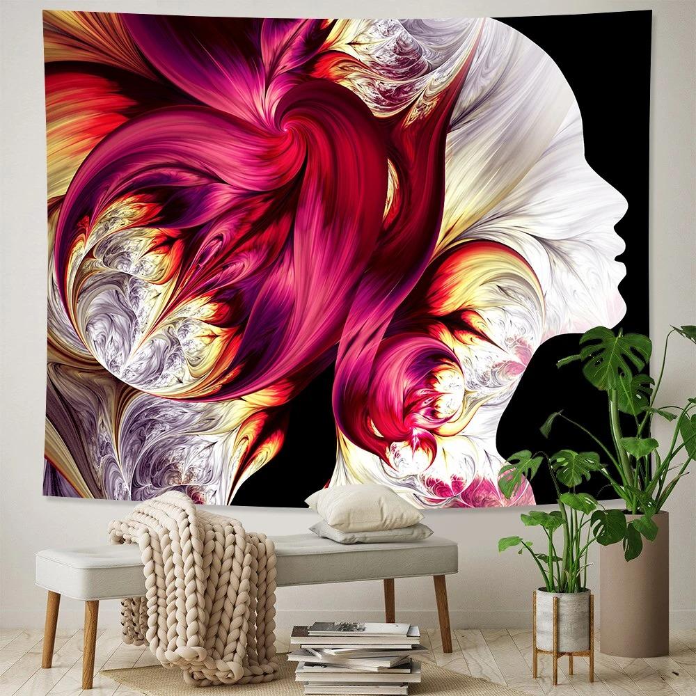 Абстрактный персонаж Боковая сторона Узор Подвесной Ткань Спальня Гостиная Гобелен Домашнее Настенное Украшение Гобелен