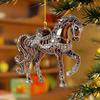 4 Pcs Horse Ornaments for Christmas Tree Metallic Rhinestones Horse Christmas Hanging Ornaments Horse Gifts for Women Girls Horse Lovers