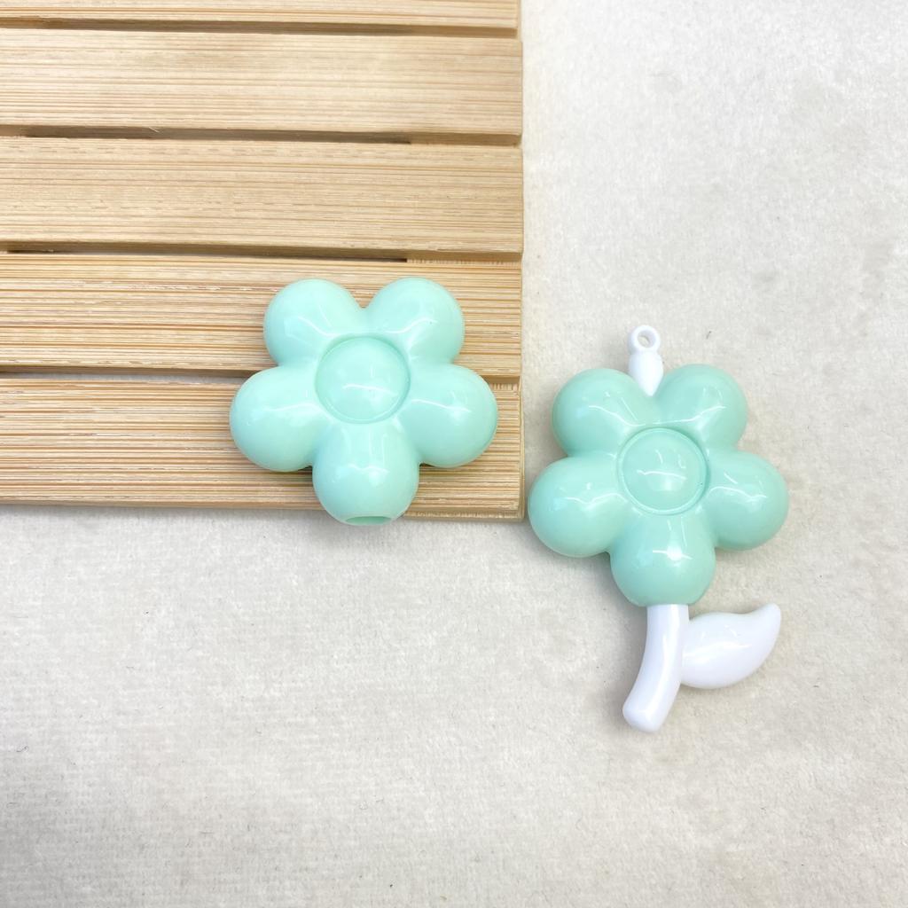Acrylic Vertical Hole Hanging Solid Color Sunflower DIY/Car Pendant Mobile Phone Chain Beaded Bag Hanging Loose Beads