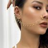 Fashion Piercing Jewelry Women Nose Clip New Imitation Pearl Butterfly Tassel Chain