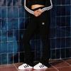 adidas Women's Black Rib Flared Casual Pants II8056