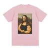 Camiseta Divertida De Mona Lisa Para Fitness Camisetas Informales Con GráFicos De Unisexga Corta Para Gimnasio Y MúSculos