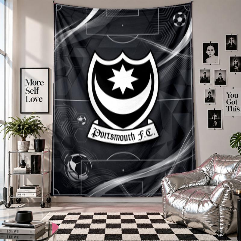 Portsmouth FC Wall Tapestry Home Decor Wall Hanging Cloth for Bedroom Living Room Background