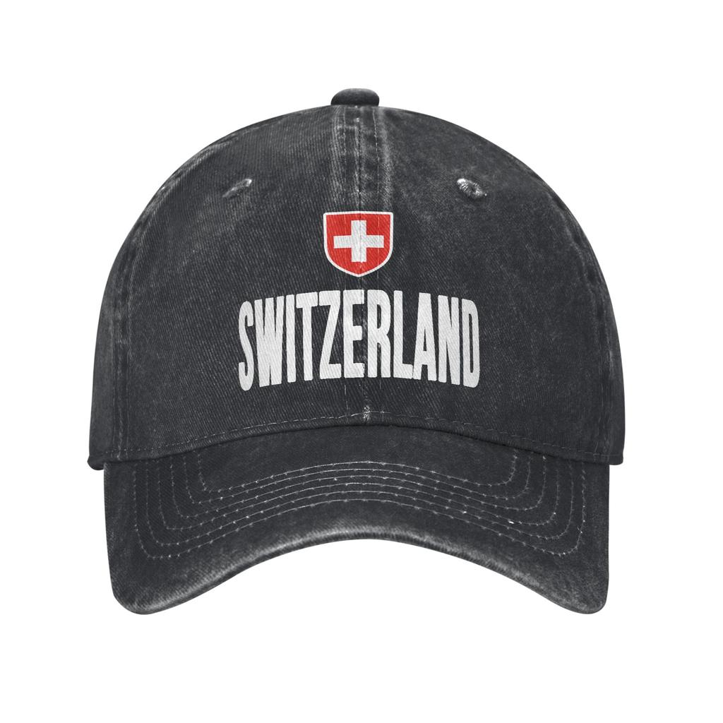 Swiss Switzerland Flag Trucker Hat Merch For Unisex Baseball Caps  Retro Headwear Cap Adjustable