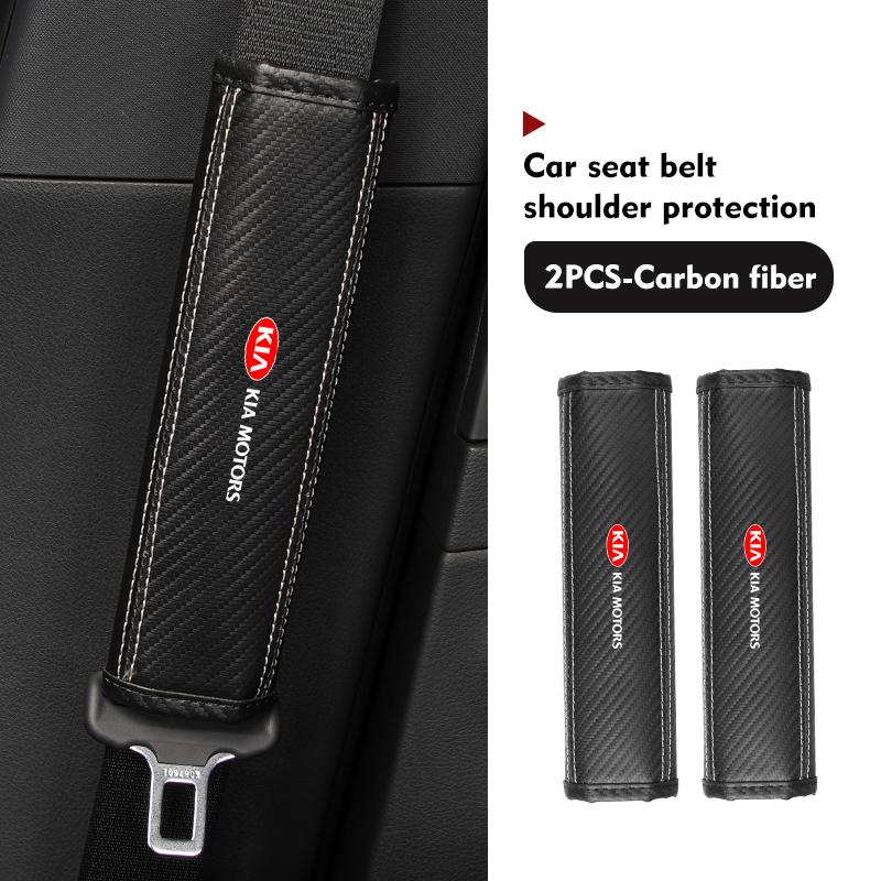 Leather Car Seat Belt Shoulder Protector Seat Belt Cover For KIA Sportage Rio Ceed Niro Soul Stonic Picanto ProceedEY1