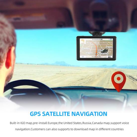 5-дюймовый GPS-навигатор с сенсорным экраном, интеллектуальная голосовая трансляция высокого разрешения, 8 ГБ