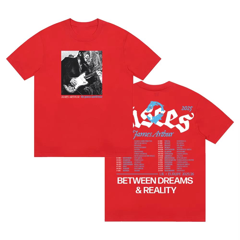 James Arthur The Pisces World Tour 2026 Tshirt Crewneck Short Sleeve Cotton Tee Women Men Streetwear Springsummer new Tops