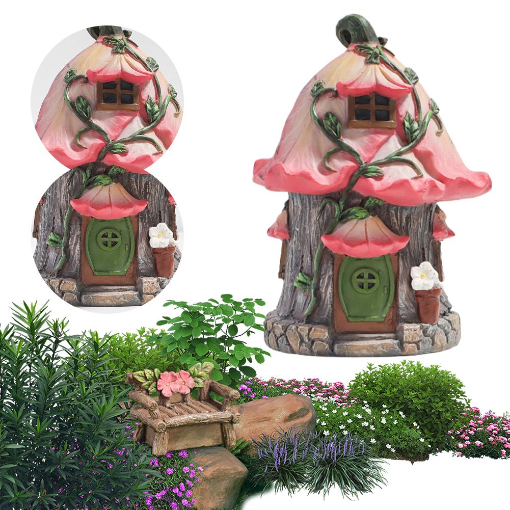 Fairy Garden Kit Resin Micro Landscape Ornaments Mini Fairy Cottage House for Fairy Garden Miniature Moss Landscape DIY