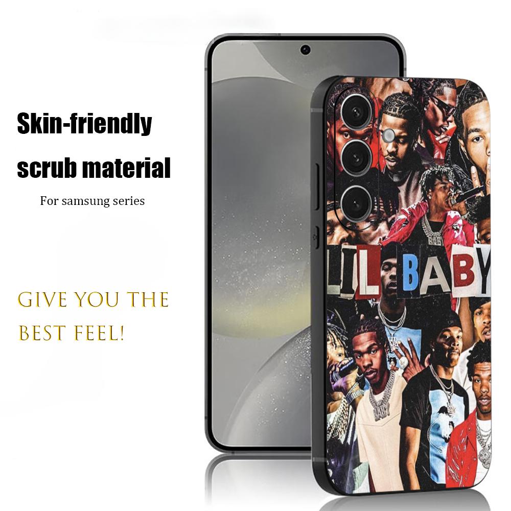 Крутой Lil Ba-by D-Dr-ip rapMan Чехол для телефона Samsung Galaxy S26 S25 S24 S23 S22 S21 Plus Ultra Note20 Мягкий Черный
