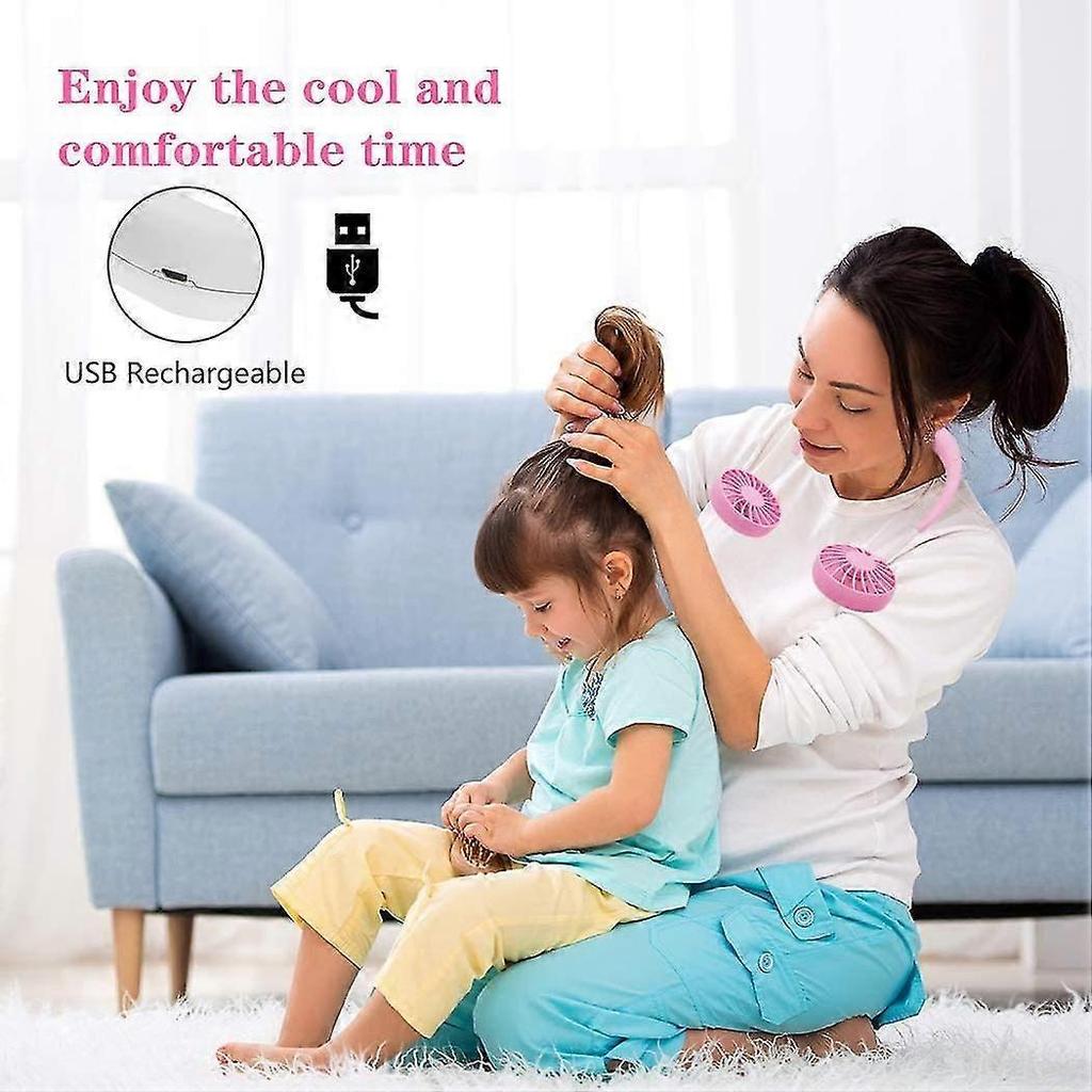 2023 - Neck Fan Portable Handheld Hands-Free USB Fan Mini Sports Neck Fan Desk Small Fan Office Small
