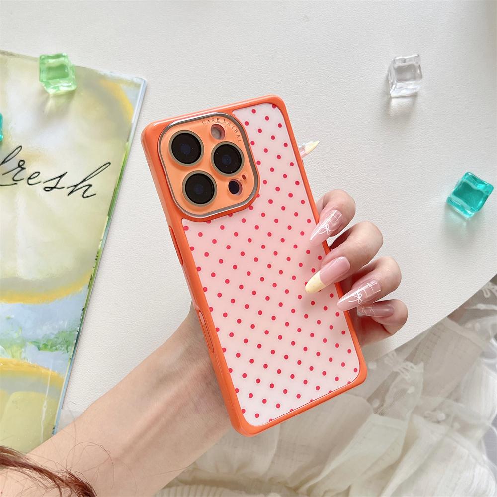 INS Милый Модный Красивый Чехол для Телефона в Горошек для Apple iPhone 17 16 15 14 Pro Max 13 Защита Объектива Камеры Ударопрочный Чехол