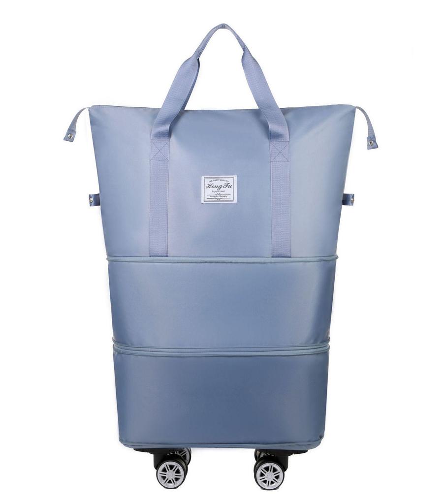 Expandable Wet/Dry Separation Luggage Bag with Universal Wheels - Large Capacity & Splash-Proof for Business Trips & Fitness Travel