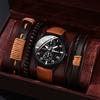 4pcs Men Watches Bracelet Set Luxury Fashion Design Man's Quartz Wristwatch Best Male Gift Clock