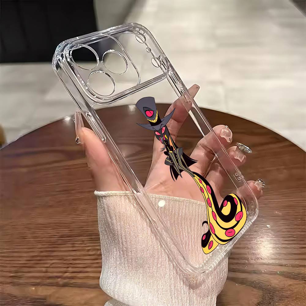 Чехол для телефона Sir Pentious H-Hazbin H-Hotel для iPhone 17 16 15 14 13 12 11 Mini Pro Max Plus Прозрачная крышка