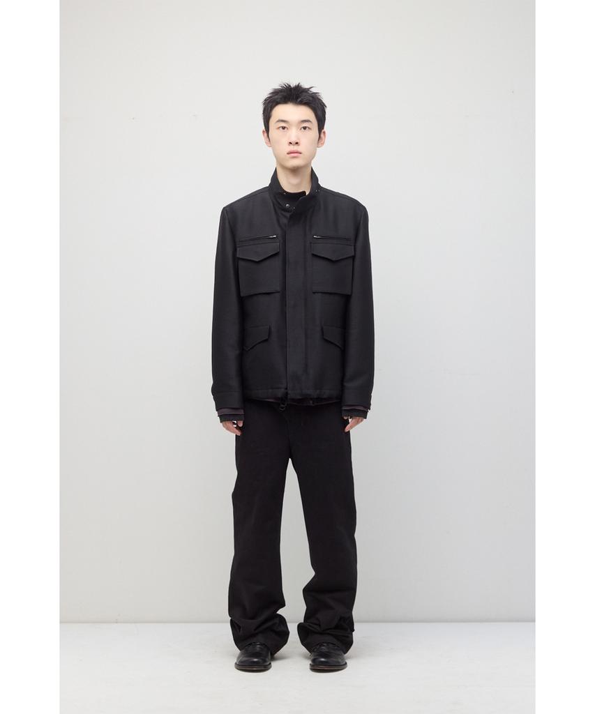 HATCHINGROOM Silent M65 Jacket Wool/Silk Black
