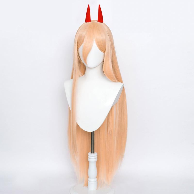 Anime Chainsaw Man Makima Power Cosplay Wig Long Orange Pink Party Role Play Wig