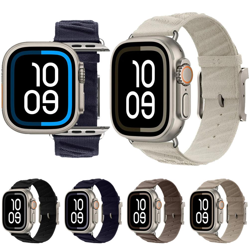 Ремешок из нейлона цвета «Ночной синий» для Apple Watch Ultra 2 1 49 мм 10 46 мм 42 мм 9 8 7 45 мм 41 мм Браслет iWatch Series 6 5 4 SE 44 мм 40 мм Ремешок
