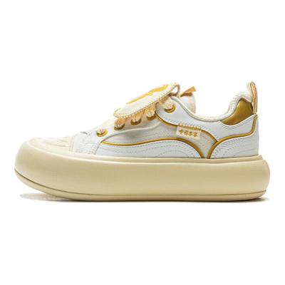 Кеды на платформе Li Ning Cream Puff для скейтбординга Женские низкие Ivory/Pudding Yellow/Beeswax Yellow AZGV086-2