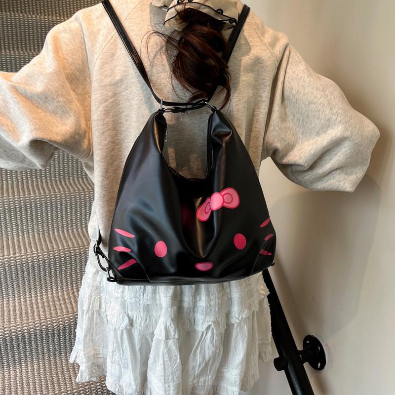 Hello Kitty Girl Large Capacity Pu Tote Bag With Breathable Waterproof Design For Daily Use