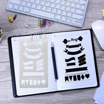 12 шт./набор Набор трафаретов Пластиковый для планировщика DIY Шаблон для рисования для дневника Не