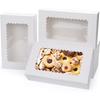 Набор из 20 белых коробок для выпечки с окошком 10” x 6” x 2.5” Коробки для печенья Упаковочные коробки для выпечки, пирогов, конфет на дни рождения, свадьбы, Рождественскую вечеринку