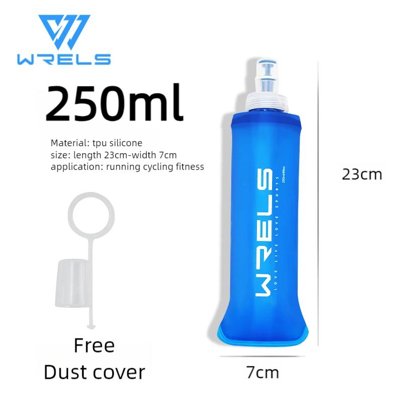 WRELS Outdoor Collapsible Silicone Bite Size Water Bottle Running Camping Hiking Travel Convenient Water Bottle 150ml 500ml 250m