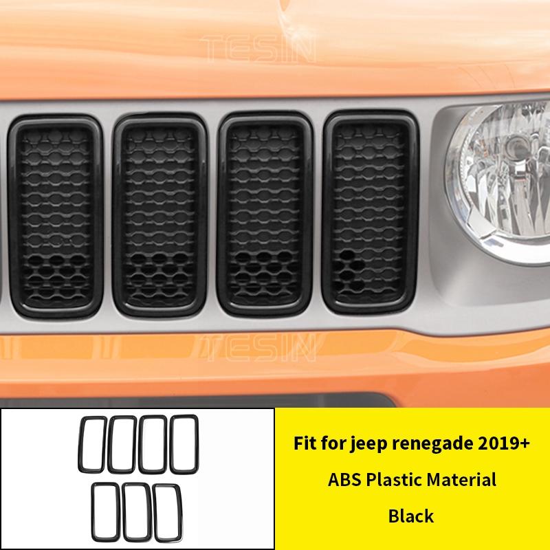 Car Front Grille Headlight Lamp Decoration Cover for Jeep Renegade 2019 2020 2021 2022 2023 2024 Lamp Hoods Exterior Accessories