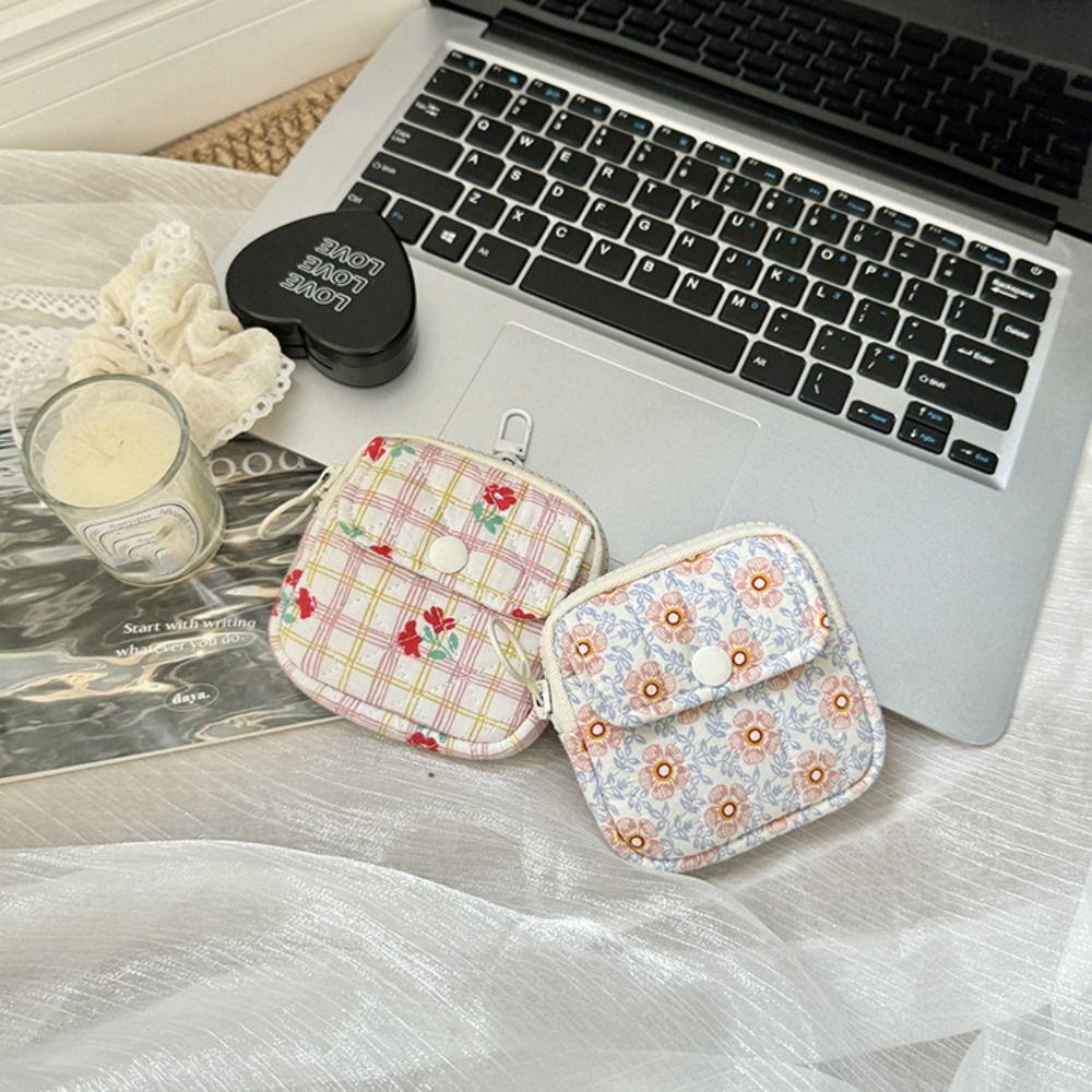 Pendant Small Makeup Lipstick Bag Flower Mini Canvas Storage Bag Female/Girls