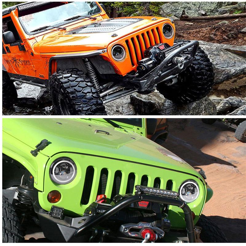 7 дюймов 150 Вт светодиодные фары DRL «ангельские глазки» для мотоцикла Davidson Honda Yamaha jeep