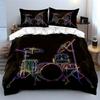 Rhythmic neon drumset harmony. Bedding sets Duvet covers Pillowcases(1* Duvet Cover 2* Pillowcases without duvet insert)