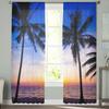 Sunset On The Beach Sheer Curtains Bedroom Voile Curtain Living Room Window Sheer Curtains Kitchen Tulle Drapes