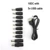 USB повышающая линия постоянного тока от 5 В до 9 В, 8,4 В, 12 В, 12,6 В, повышающий модуль, 10 разъемов постоянного тока, штекер преобразователя, адаптер, кабель для зарядки