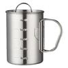 Stainless Steel Camping Cup with Lid Scale Rust Prevention Foldable Camping Cup for Outdoor Hiking