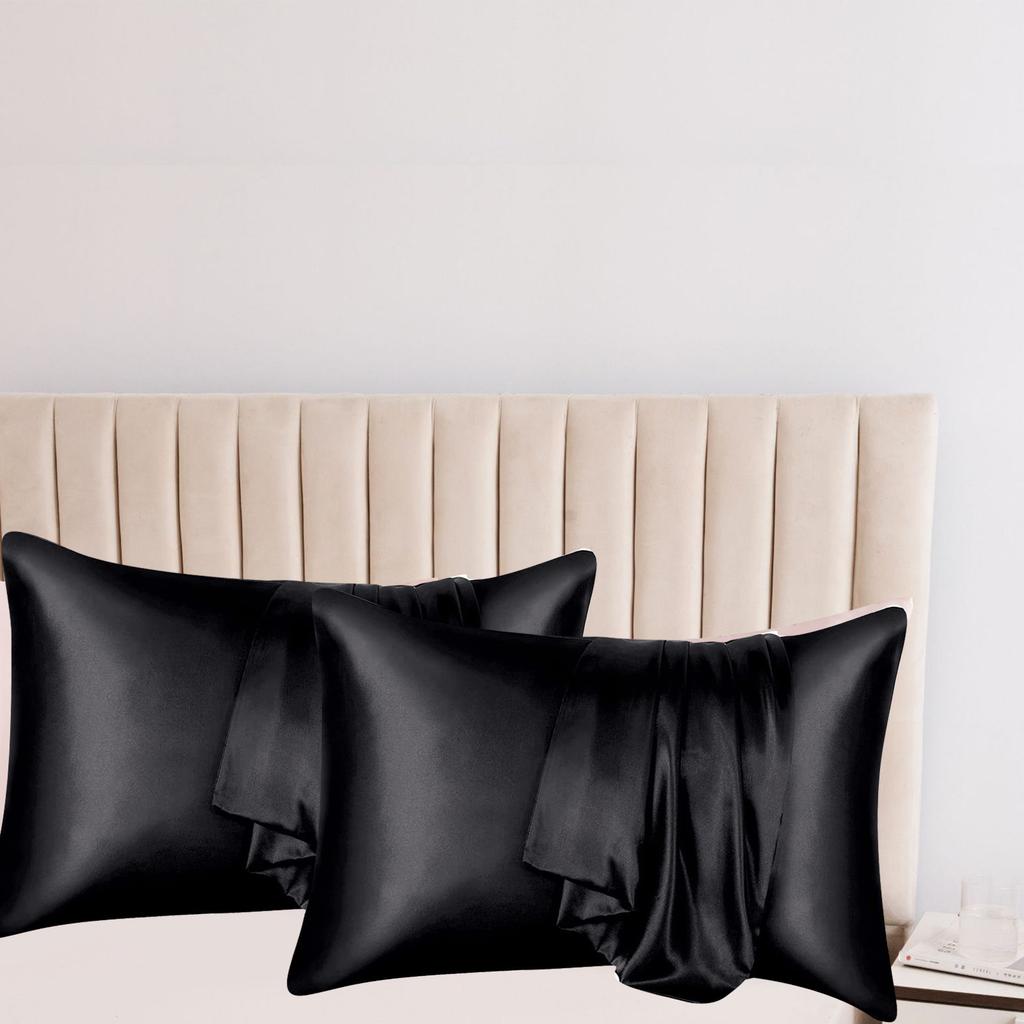 Комплект из 2 наволочек из сатина 50x66см Опциональный цвет Гладкие и мягкие наволочки для защиты волос и кожи