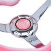 TIYPEOR Car Steering Wheel, 13" 320mm, Pink and White Gradient Heart Design, Electroplated with Bracket, for Car Tuning, Racing, and Simulators