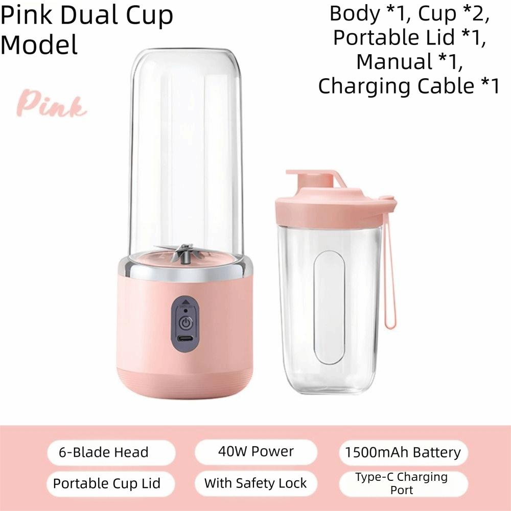 Double Cup USB Juicer 400Ml Capacity Portable Juicer Global Buyers Single Cup Blender Office Use