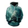 3D-принт Wise Tiger Graphic Hoodies For Men Long Sleeve Pullover Hooded Sweatshirts Men's Loose Oversize Sport Hoodies Tops