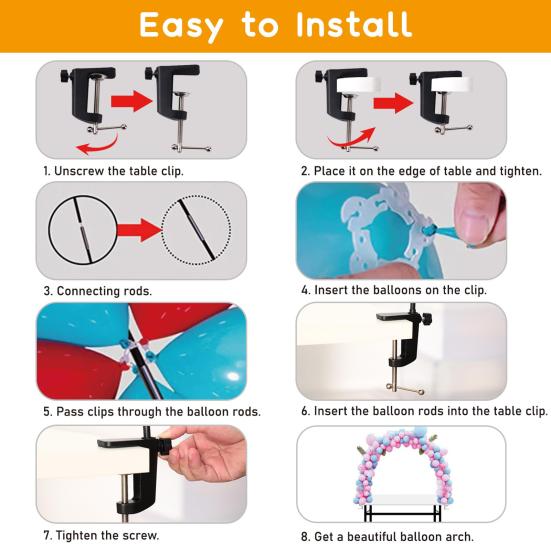 1 компл. подставка для демонстрации воздушных шаров, опорная рамка, арочная рамка из воздушных шаров с металлическими зажимами, настольные воздушные шары, гирлянды, украшения для вечеринки по случаю дня рождения, украшения для детского душа
